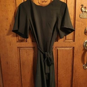 H&M olive green spring dress